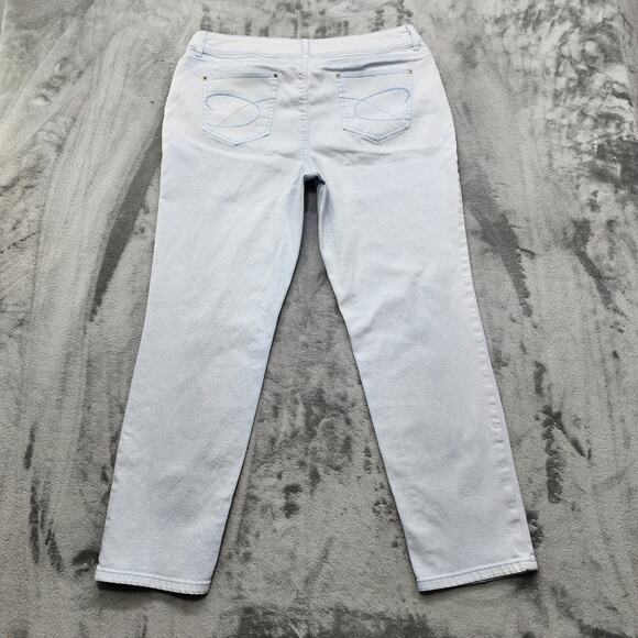 Chicos Jeans Womens 2.5 L/14 Blue Light Wash Platinum Mid Rise Slim Straight Leg - Picture 4 of 14